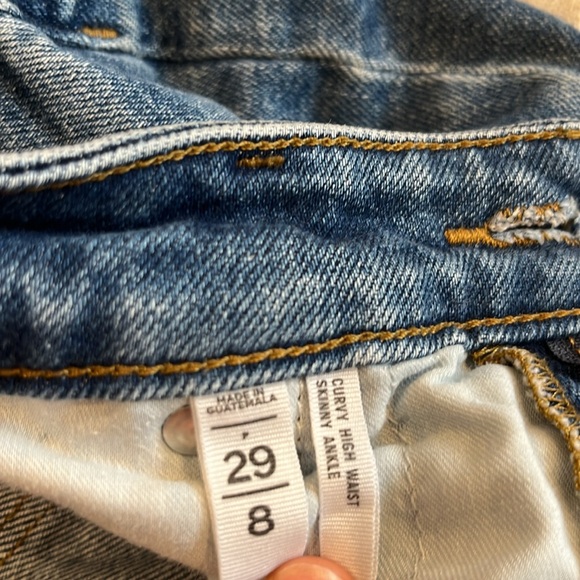 Loft Curvy High Waist Jeans Skinny frayed ankle - Picture 4 of 6